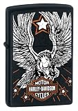 Zippo Harley-Davidson Eagle/Star Lighter (Black, 5 1/2 x 3 1/2 cm)