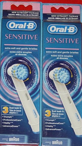 Oral B-Extra Soft Sensitive Electric Toothbrush Refills, 6ct