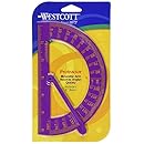 Westcott 180 Degree Protractor With Arm,6-Inch,Assorted Colors,  (14069)