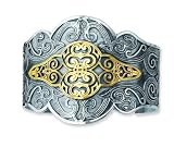 Sterling Silver and 18K Gold Overlay Cuff Bracelet - Phillip Gabriel Collection