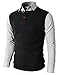 H2H Mens Knitted Sweater Two Buttons Henley Vest