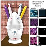 GNC GU-5002 Sanibrushpro Travel UV Sanitizing Toothbrush Holder that Holds Upto Four Toothbrushes, White