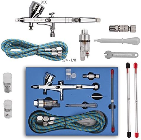 JZS Supa Deal SP180K Double-action Trigger Air-paint Control Airbrush Gun Kit with 0.2mm/0.3mm/0.5mm Needle