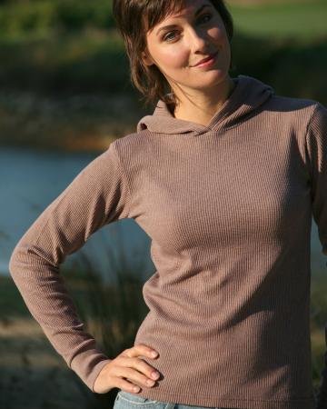 A.S. Ladies 50/50 Cotton/Poly Thermal Hoody Sweatshirt - Brown Heather
