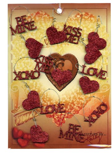 Primitives By Kathy Valentine’s Miniature Glitter Ornament Set of 16