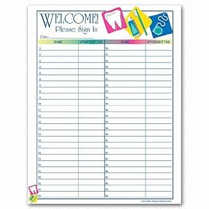 Amazon.com : Patient Sign-In Form Sheet Dental Icon Design (3) : Office ...