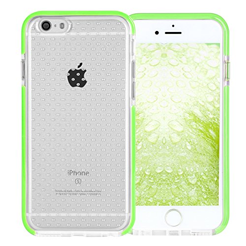 iPhone 6S Plus Case, FYY[Patent Shockproof][Military Material] Ultra Slim Fit Hybrid Clear Bumper Case Soft Silicone Gel Rubber Shockproof Impact Resistance Cover for iPhone 6S/6 Plus(5.5 inch) Green