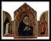 Duccio di Buoninsegna (London triptych, main board: Madonna with angels and prophets in the tympanum, left wing: St. Dominic, Right wing: St Agnes) Framed Art Poster Print - 11 X 17
