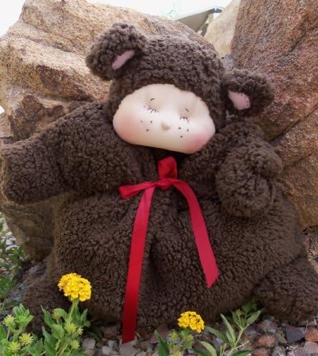 Cloth Pillow Doll-Nite Nite Teddy Pattern with Instruction CD/157/Made from Windsor Cloth &amp; Plush Minkey / Soft Sculpted Face