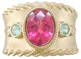 18KT Rubellite, Paraiba & Diamond Ring