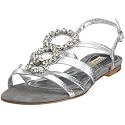 Buffalo 8853-278 Damen Sandale Leder Schlangenoptik, silber (silver)