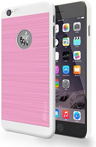 SG Design iPhone6 Plus Case, Lighting Alu Series for iPhone 6 Plus [ 5.5-Inch] Dual Layer with Brushed Metal Style Shell White - Blue