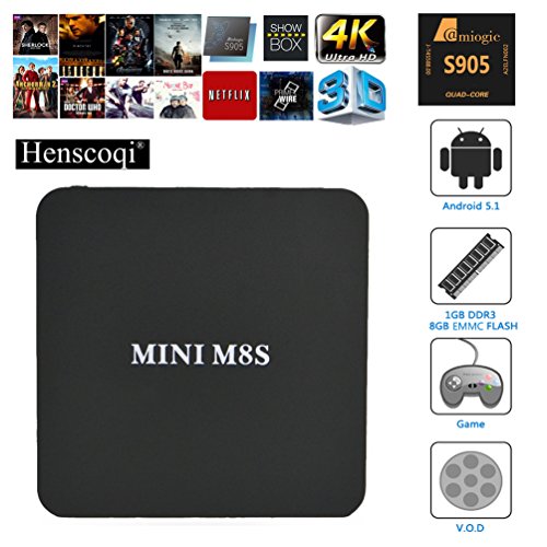 Henscoqi Mini M8S Amlogic S905 Kodi Android 5.1 Quad Core TV Box XBMC KODI Streaming Media Player Wifi 1080P H.265 Supported