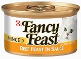 Fancy Feast Gourmet Cat Food Minced Beef Feast in Sauce, 3-Ounce Cans (Pack of 48)