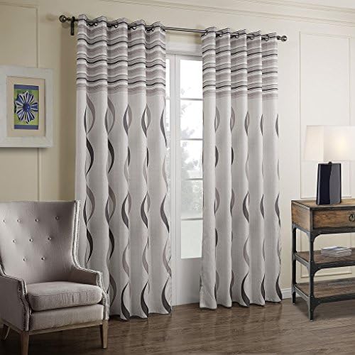 Barocco Circle Spiral Room Darkening Curtains for Living Room 50 x 96 inch ( One Panel Grommet Top )