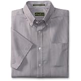 Eddie Bauer Relaxed Fit Wrinkle Free Patterned Pinpoint Oxford Shirt, Claret L Regular Regular
