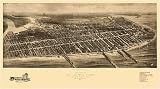 Historic Maps - Atlantic City Bird's Eye View Map 1909 New Jersey - Atlantic County - Aero view of Atlantic City, New Jersey 1909. 36x54