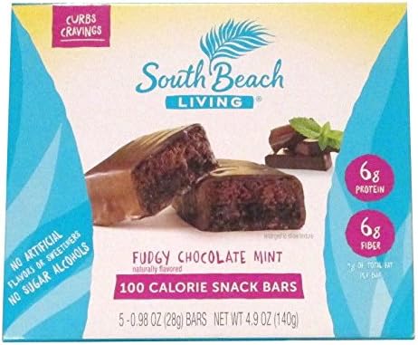South Beach Living Diet Snack Bars, Fudgy Chocolate Mint, 4.9 oz (Pack of 4)