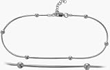 Genuine Sterling Silver Snake  Ball Style Anklet