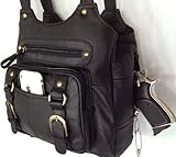 Concealed Carry Purse - Genuine Leather Locking CCW Gun Bag - Left and Right-hand Draw - black