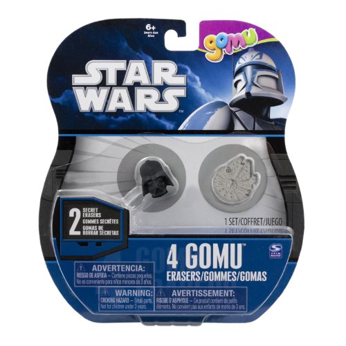 Darth Vade, Millennium Falcon + 2 Mysteries (4 Mini-Erasers) - Star Wars X Gomu Collectible Erasers Series #1