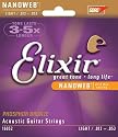 Elixir Strings Acoustic Phosphor Bronze Strings NANOWEB Coating, 6-String, Light
