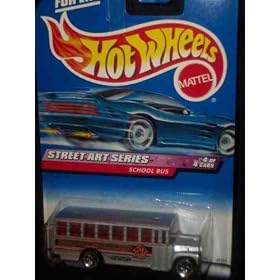 Street Art Series #4 School Bus Silver With Back Door 5-Hole Wheels #952 Mint