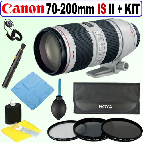 Canon EF 70-200mm f/2.8L II IS USM Telephoto Zoom Lens + 4pc Hoya Filter Set + Accessory Kit