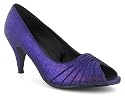 Platino "Carmen" Ladies Peep Toe Court Shoes - Purple