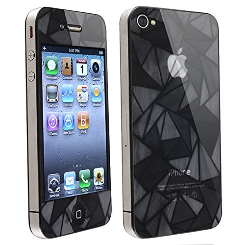 Leegoal(TM) 3D Diamond Front+Back Screen Cover Protector Film Guard Set compatible with Apple iPhone 4 4s