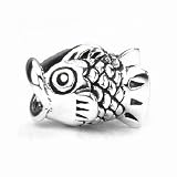 Moress Happy Fishing Fish Charm, Solid Sterling Silver Bead for European Charm Bracelet