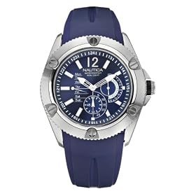 Nautica Men's NSR-04 Chronograph Blue Resin Strap Watch #N13541G