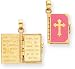 Lord'S Prayer Opens Pink Enamel Charm, 14K Yellow Gold