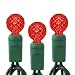 Ruby Red - 70 LED Bulbs - G12 Shape - Length 23.6 ft. - Bulb Spacing 4 in. - Green Wire - Faceted Berry Christmas Light String - HLS 34602