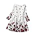 Sunsent Kids Girl Long Sleeve Butterfly Printed Dress Blouse 2-7Y