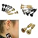 1Pair Fashion Punk Unisex Stainless Steel Ear Studs Nail Whole Screw Earrings