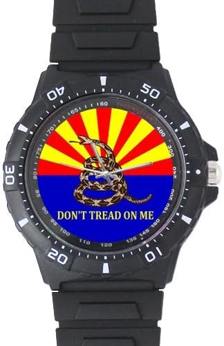 Cool Gadsden Flag Don't Tread On Me Black Plastic Watch