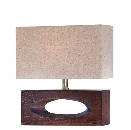 Wood Table Lamp  Keyhole Design Body in Walnut 