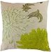 Blue Dolphin Decorative Flower Emboirdery & Applique Floral Throw Pillow Cover 18