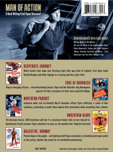 TCM Spotlight: Errol Flynn Adventures (Desperate Journey / Edge of Darkness 1943 / Northern Pursuit / Uncertain Glory / Objective Burma) image