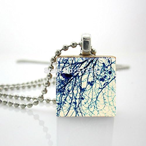 VintaStore 2015 New Scrabble Art Pendant Hidden Bird Necklace Scrabble Pendant Charm Personalized Jewelry