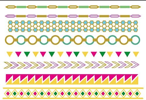 Colorful Metallic Temporary Tattoos, Like Flash Tats - 1 Sheet