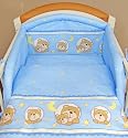 Blue bears 6 pieces cot bed set