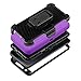 Galaxy S7 Edge Case, J.west Full-Body Rugged Shock Absorbing Holster Case Without Built-in Screen Protector for Samsung Galaxy S7 Edge 5.5 inch with Rotating Kickstand Swivel Belt Clip (Purple/Black)