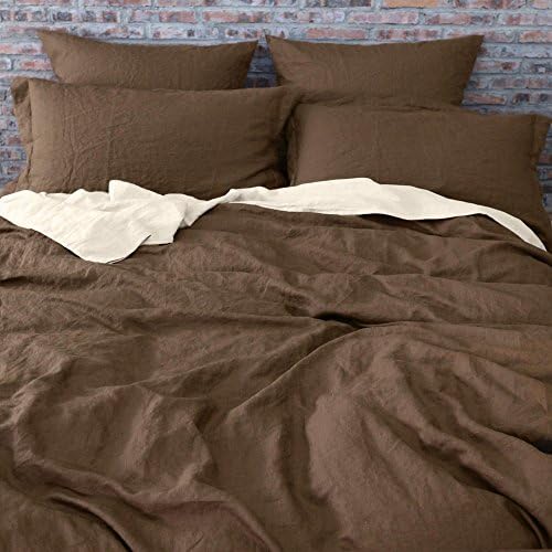 Linenshed - USA King 100% Pure Linen Duvet Cover Earth (104Wx90L)