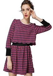 A-line Pleated Beaded Long Sleeves Spring Fall Winter  Dress