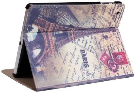 Wisedeal Vintage Retro Classic Classic European book London Bridge Effile Tower Bible style PU Leather Flip Folio Case Cover with Stand Sleep Function For the New iPad 2 3 4 Smart Cover (Eiffel Tower)