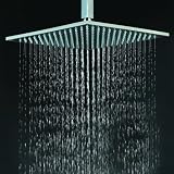 Buy 12 Inch Wall Mount LED Color Changing Brass Square Overhead Showerhead, Chrome by LITB