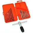 13 HSS Tap & Drill Bits Wrench Metalworking Hand Tools