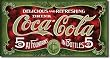 COKE - 1900's 5 Cent Tin Sign 16"W x 8.5"H